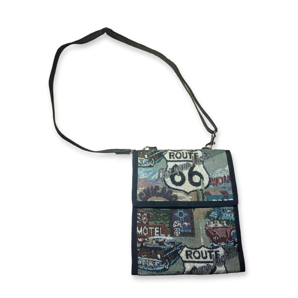 Danny K Vintage Route 66 Purse Folds out Crossbody Tapestry bag